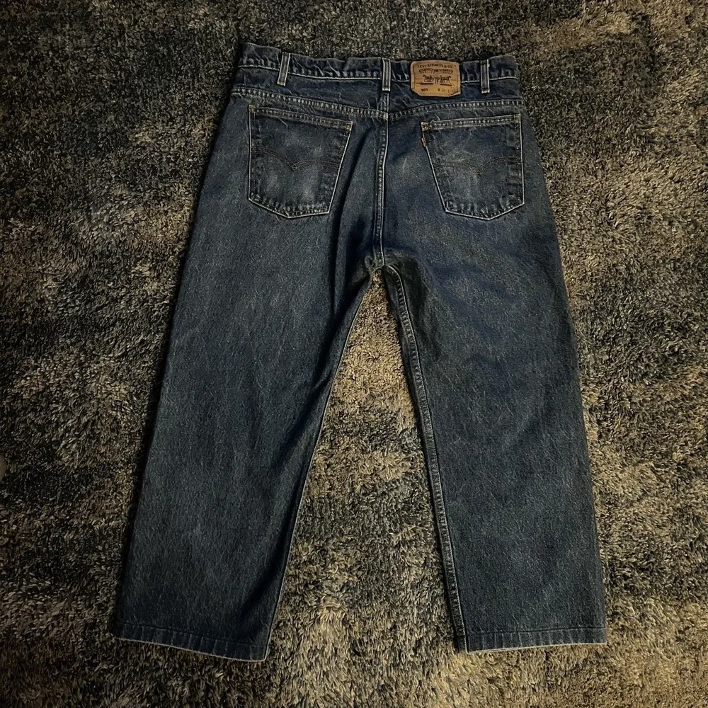 VTG Levi's 505 Jeans Mens 38x22 Capris Orange Tab 90s Workwear‎